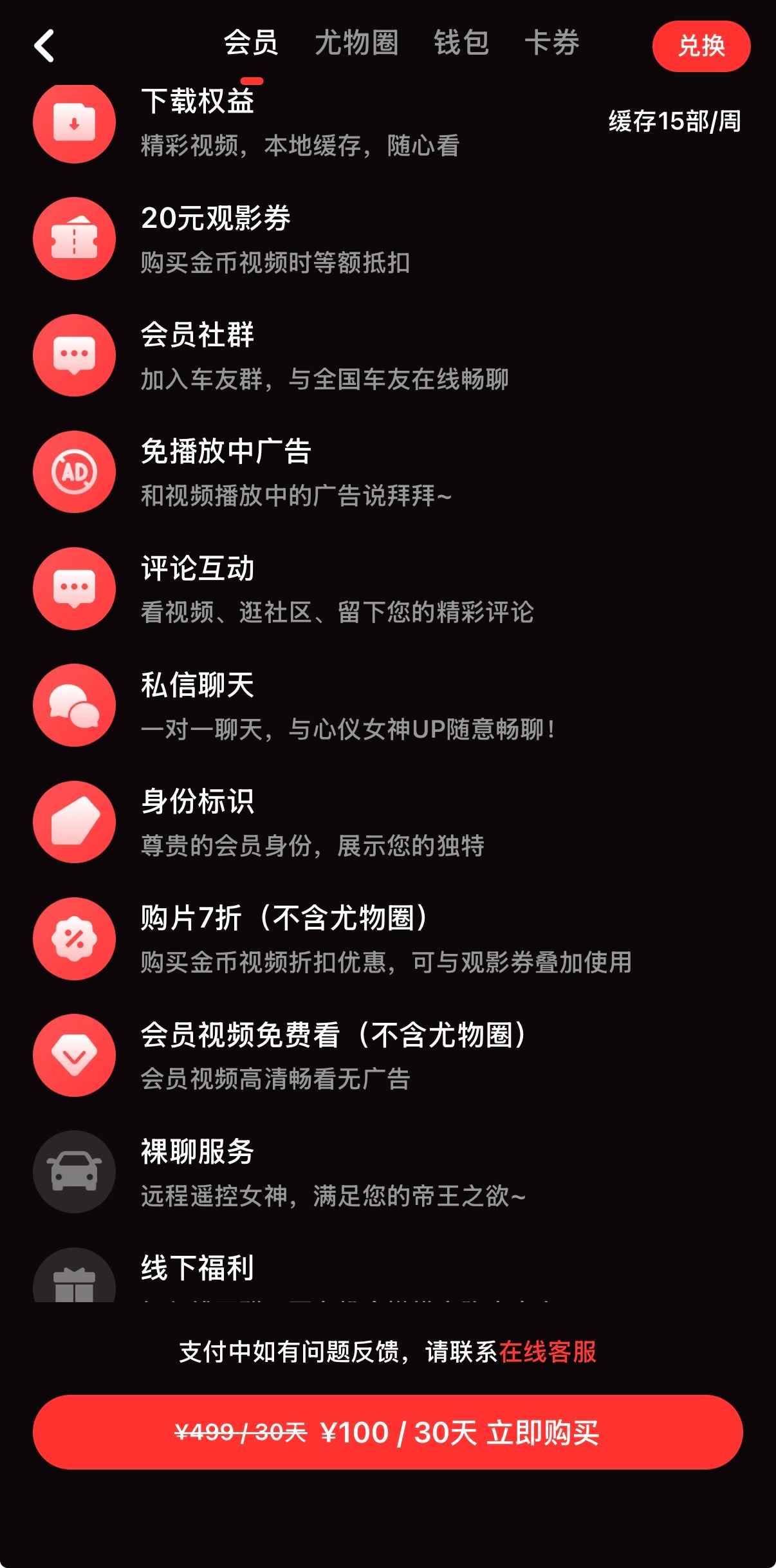 糖心Vlog会员100元套餐示意图